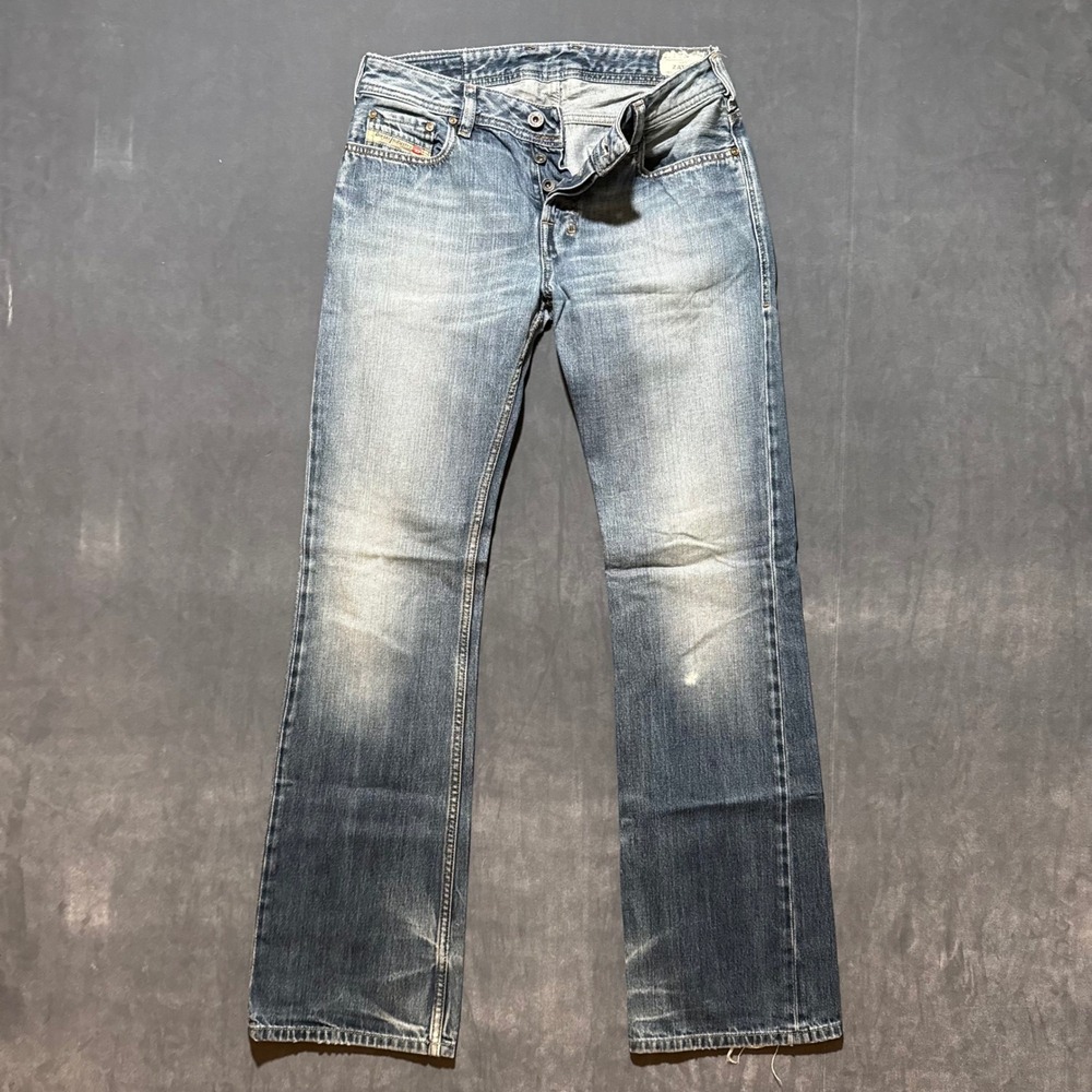 Diesel Zatiny Jeans Men 28 Blue Bootcut Light Wash 008J4 Button Fly Denim 28x32